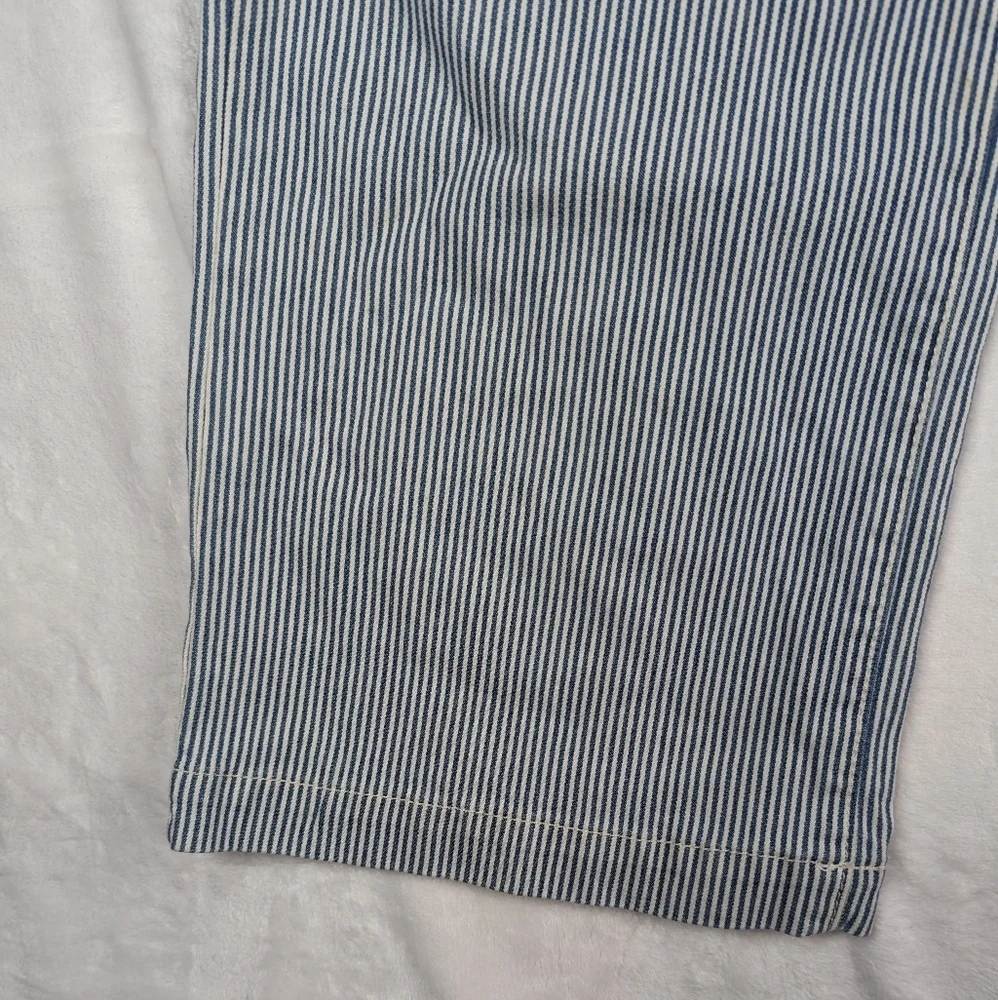 Flying‎ Monkey Wide Leg Cropped Jeans 25 Gaucho Jeans Blue White Stripe Capri